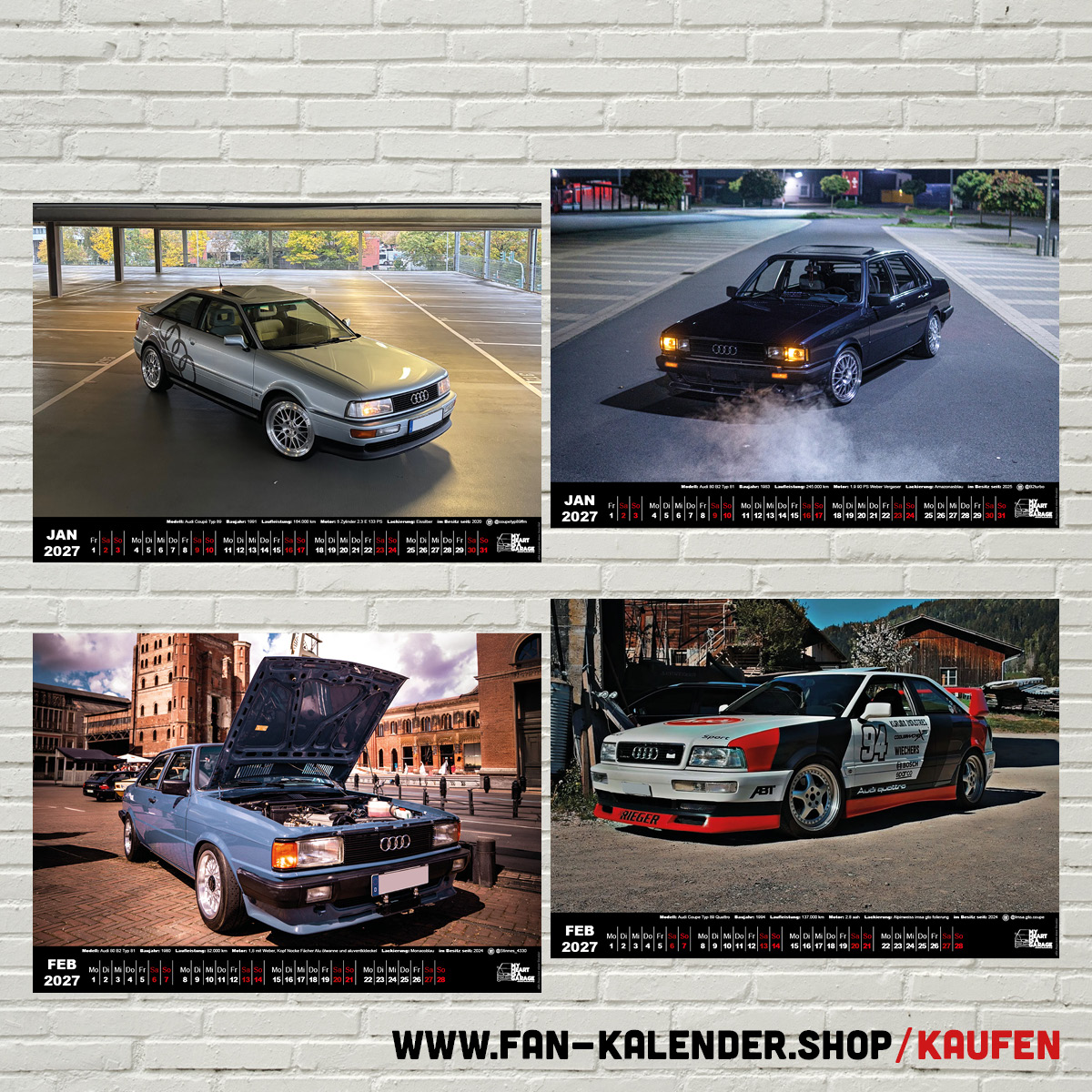 DinA3 Fan-Kalender 2027 - Modell: Audi 80 – Bild 2