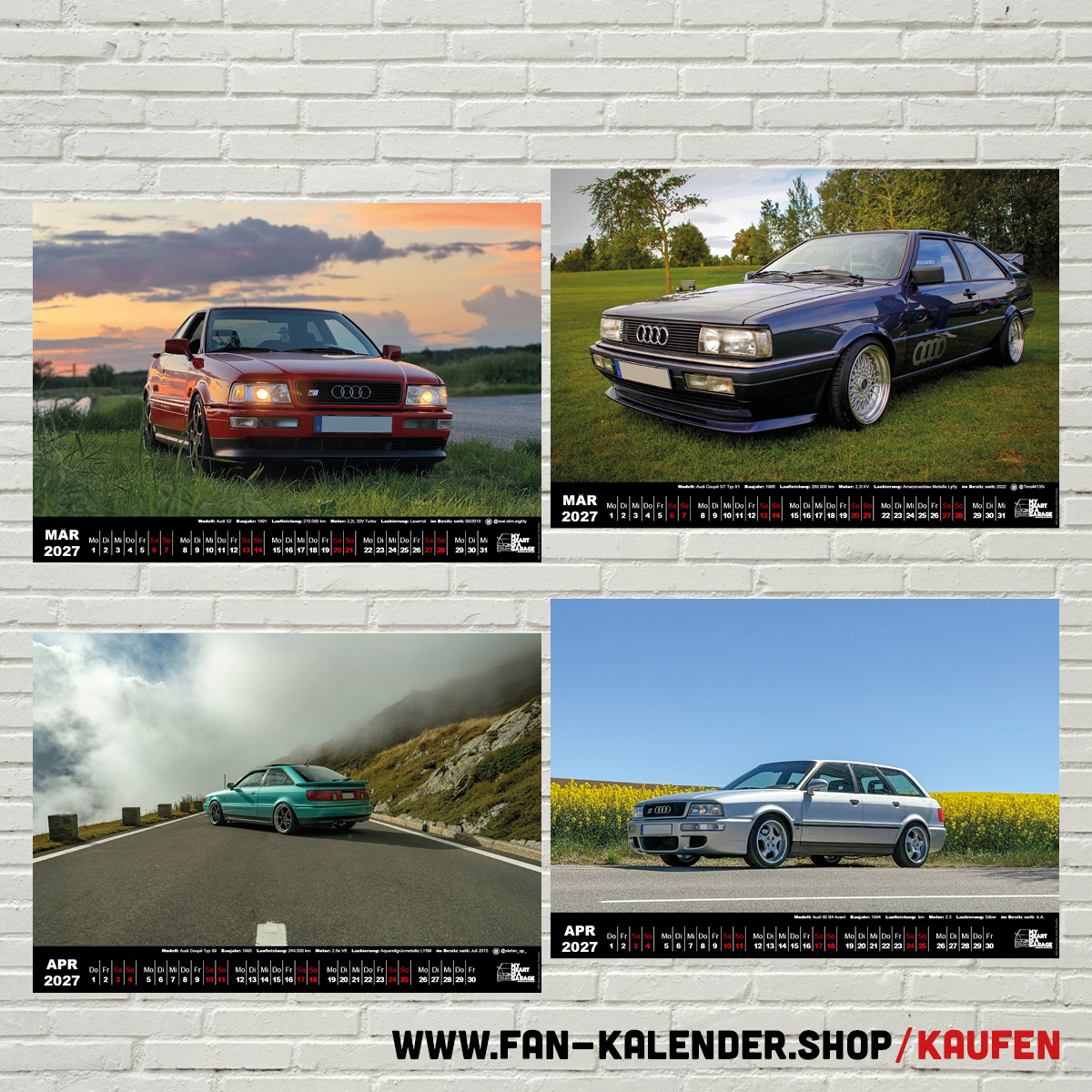 DinA3 Fan-Kalender 2027 - Modell: Audi 80 – Bild 3