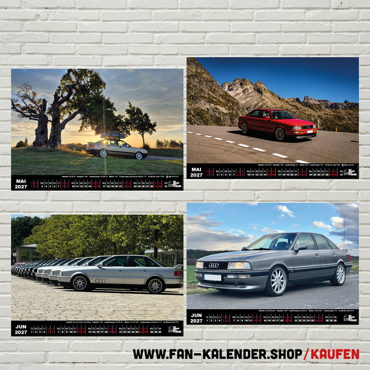 DinA3 Fan-Kalender 2027 - Modell: Audi 80 – Bild 4