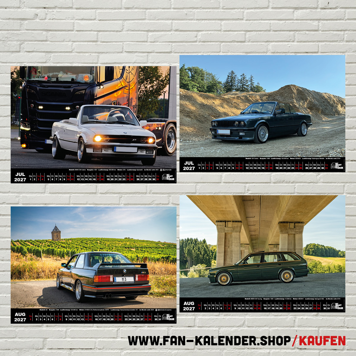 DinA3 Fan-Kalender 2027 - Modell: BMW E30 – Bild 5