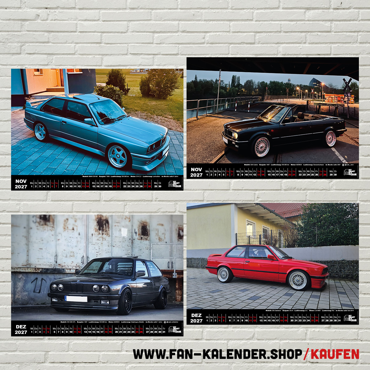 DinA3 Fan-Kalender 2027 - Modell: BMW E30 – Bild 7