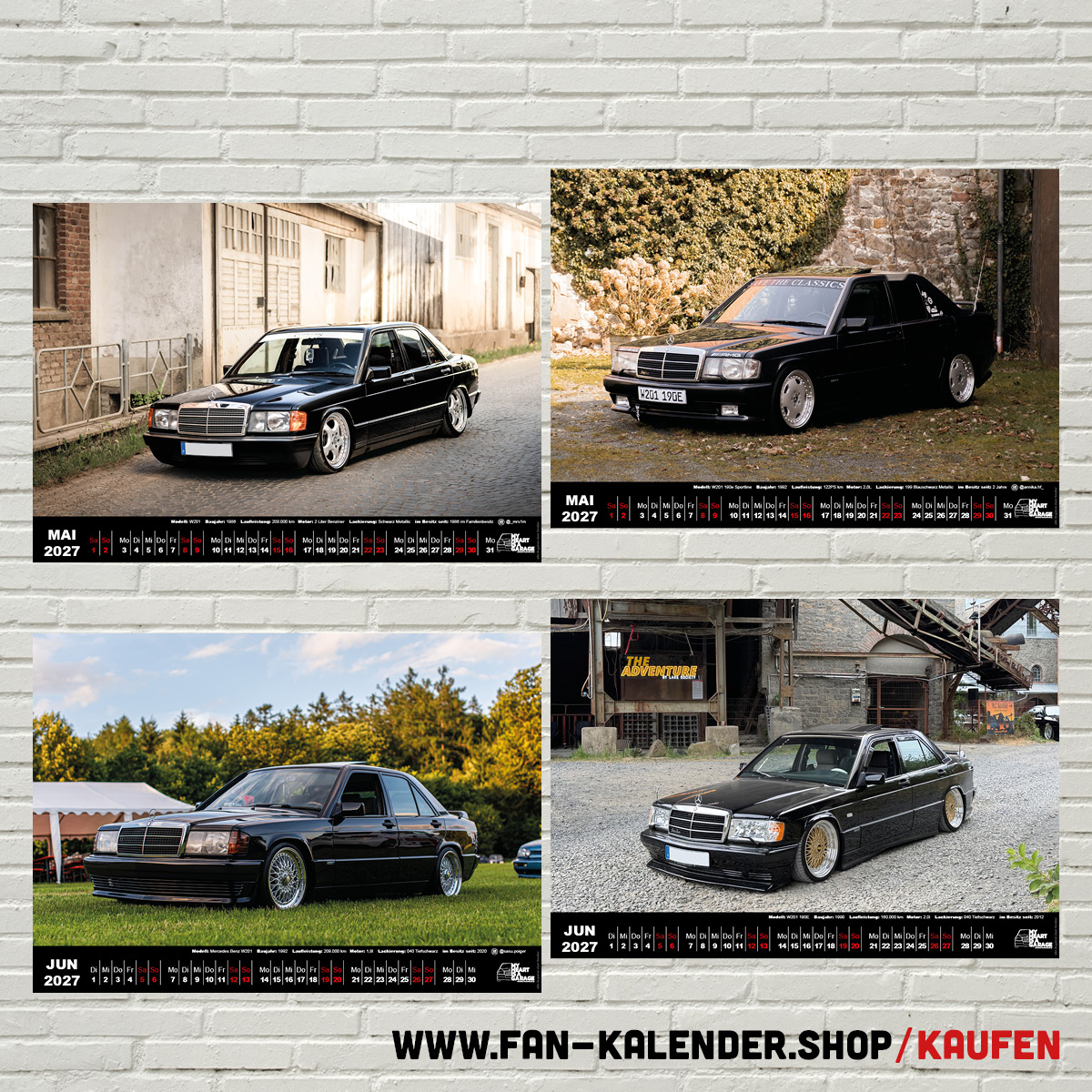 DinA3 Fan-Kalender 2027 - Modell: Mercedes 190 – Bild 4