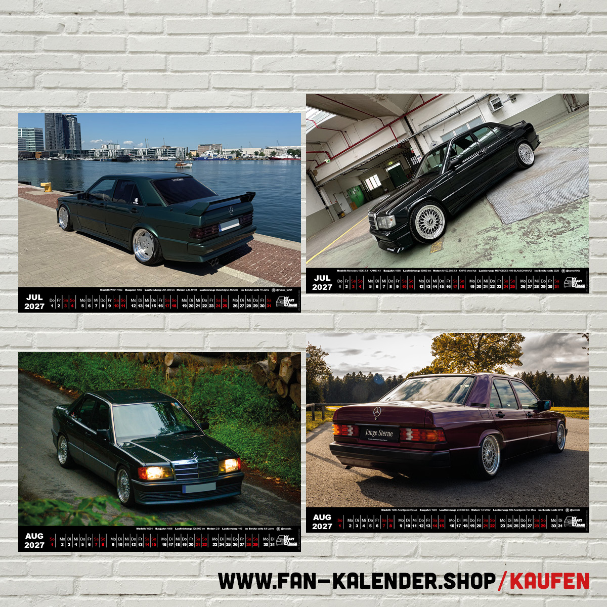 DinA3 Fan-Kalender 2027 - Modell: Mercedes 190 – Bild 5