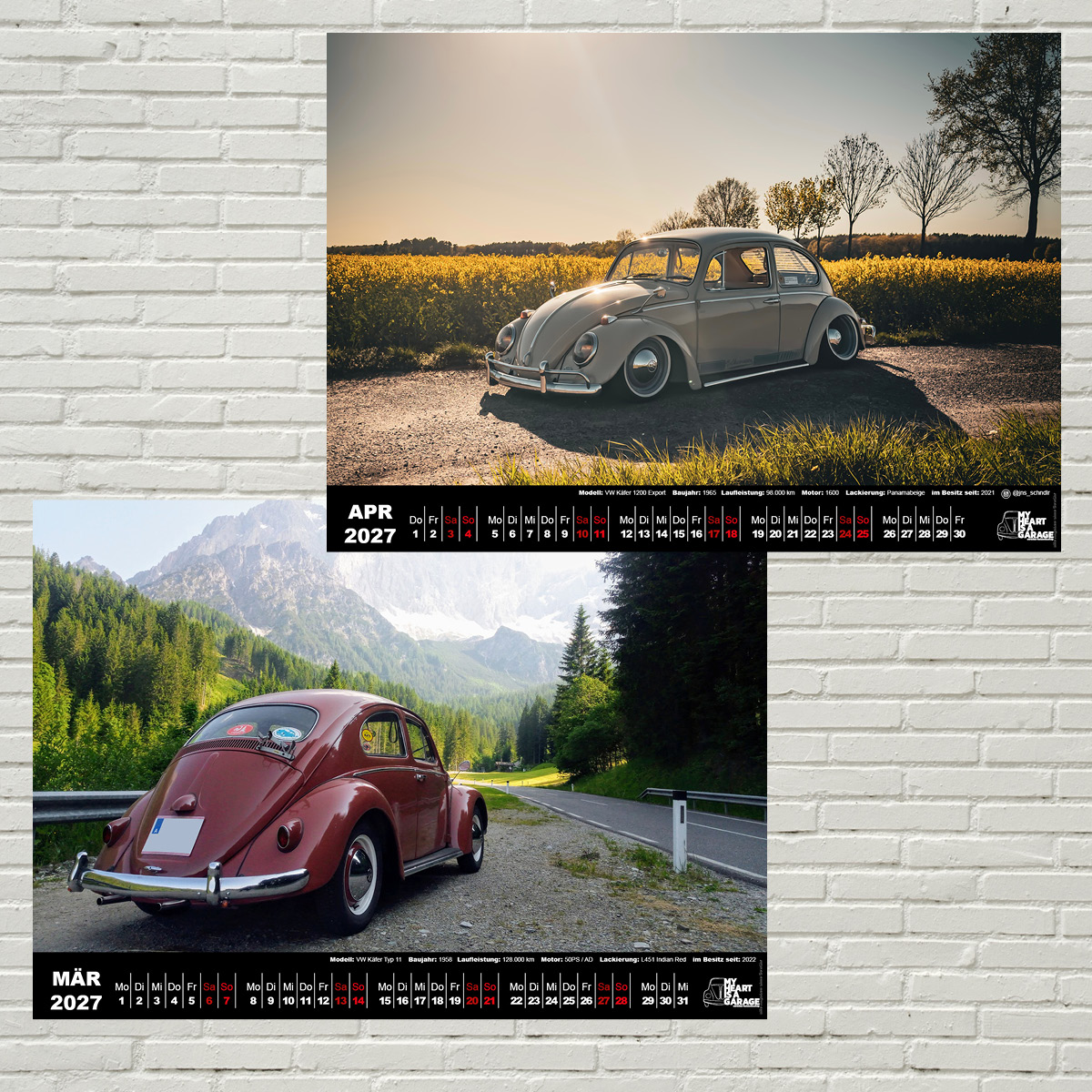 XXL-DinA2 Fan-Kalender 2027 - Modell: VW Käfer – Bild 3